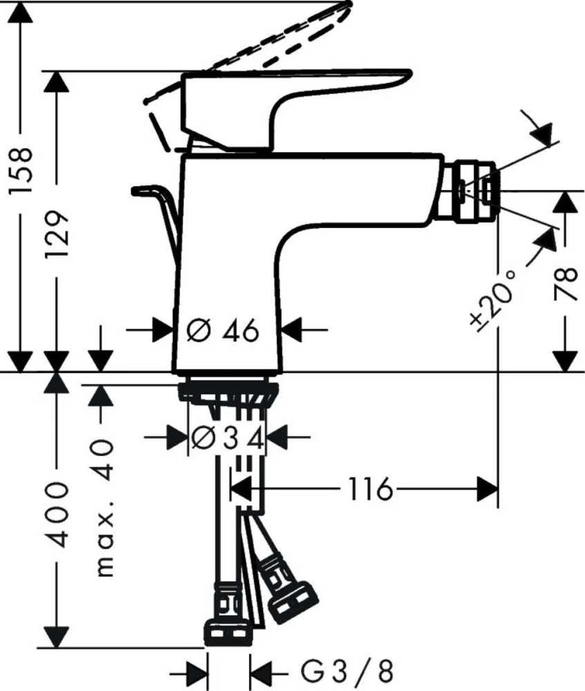 Bide maišytuvas Hansgrohe Talis E 71720700