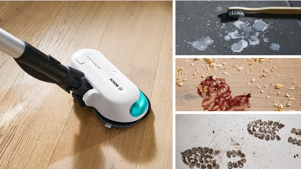Įkraunamasis du viename dulkių siurblys Bosch Unlimited 7 ProHygienic Aqua, baltas aprašymas - Prekės nuotrauka