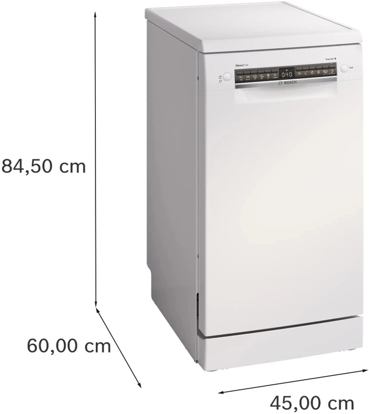 Bosch Stacionari indaplovė SPS4EMI17E, šlifuoto plieno, apsauga nuo pirštų atspaudų, 45 cm