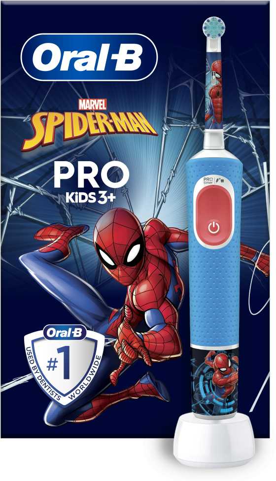 Oral-B Braun D103.413.2K Vitality PRO Kids Elektrinis Dantų Šepetėlis 3+ Spiderman