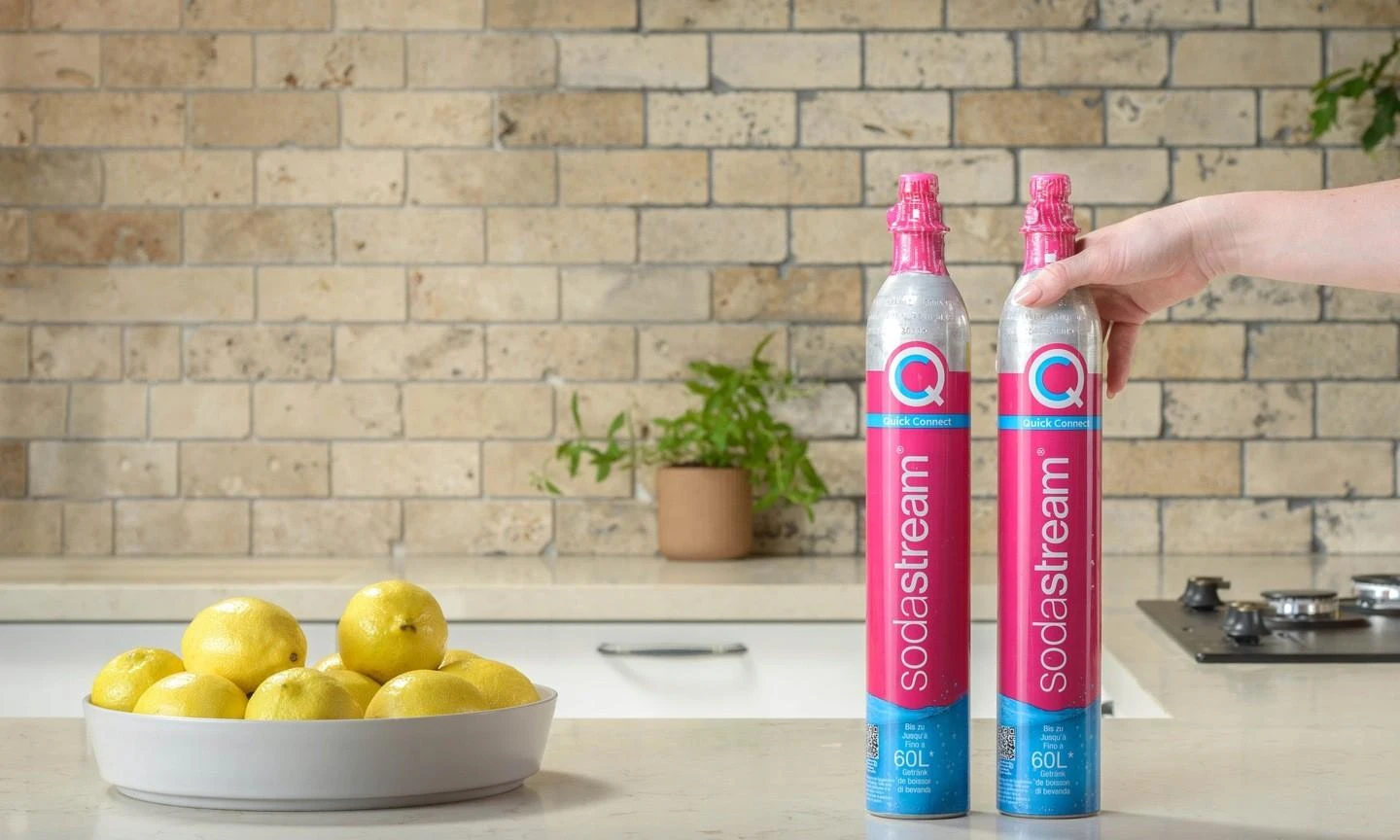 SodaStream Quick Connect CO2 angliarūgštės cilindras 60L, rožinis aprašymas - Prekės nuotrauka