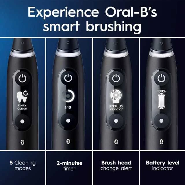Oral-B Elektrinis dantų šepetėlis | iO6s | Įkraunamas | Suaugusiems | Šepetėlių skaičius galvutės įeina 1 | Number of teeth brushing modes 5 | Juodas Lava
