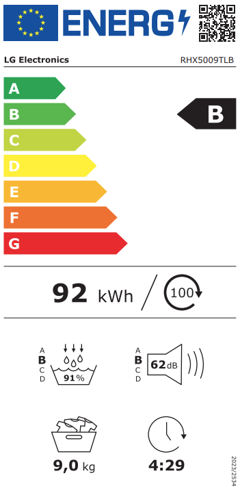 Džiovyklė LG AI DUAL Inverter Heat Pump, ThinQ, RHX5009TLB, 9kg aprašymas - Prekės nuotrauka