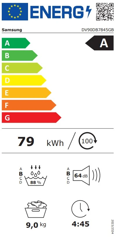 Džiovyklė Samsung DV90DB7845GBU4, 9kg aprašymas - Prekės nuotrauka