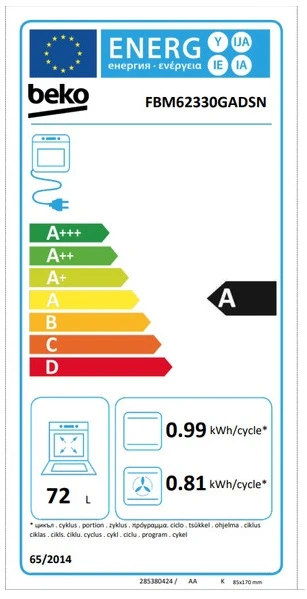 Viryklė BEKO FBM62330GADSN aprašymas - Prekės nuotrauka