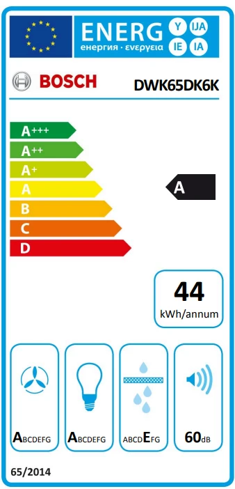 Gartraukis Bosch DWK65DK6K, 60 cm aprašymas - Prekės nuotrauka