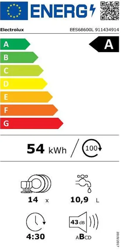 Indaplovė Electrolux EES68600L aprašymas - Prekės nuotrauka