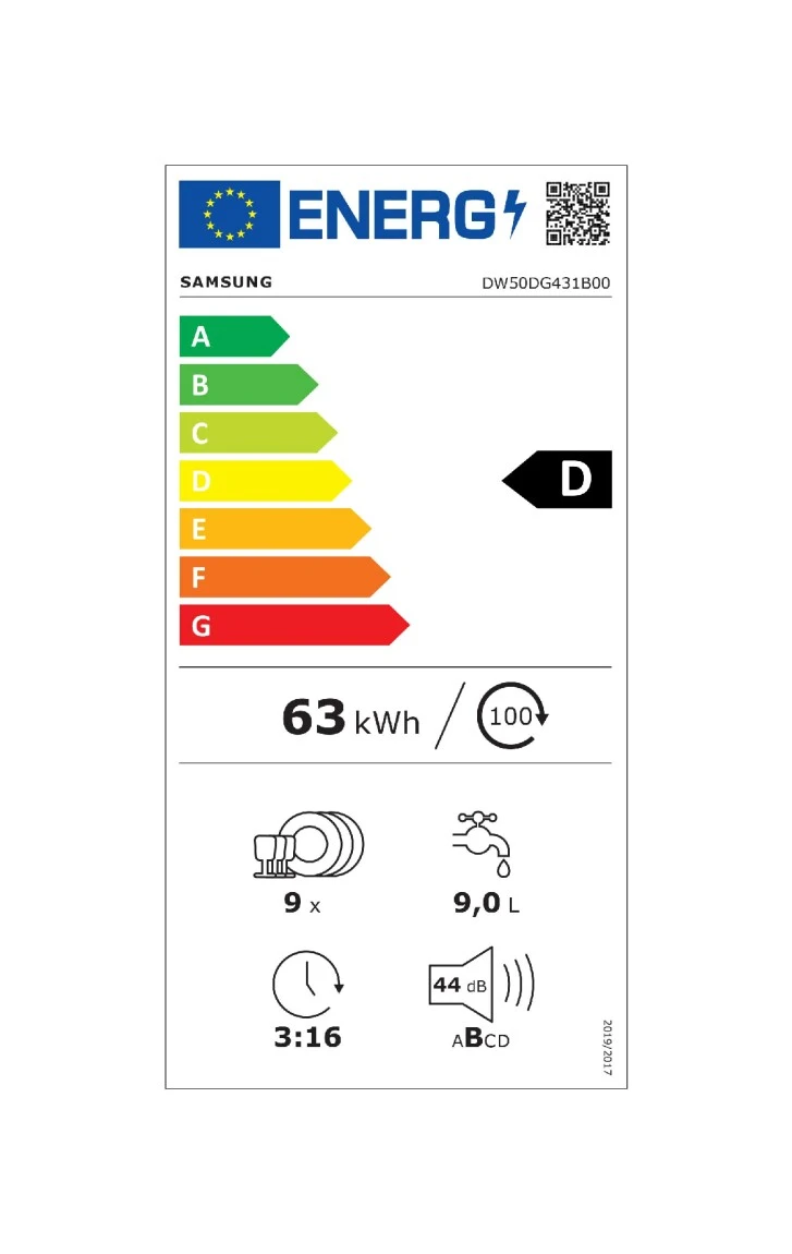 Įmontuojama indaplovė Samsung DW50DG431B00ET aprašymas - Prekės nuotrauka
