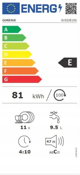 Indaplovė GORENJE GV520E10S aprašymas - Prekės nuotrauka