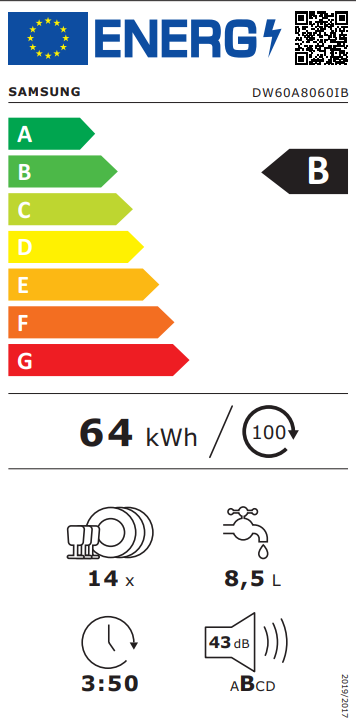 Indaplovė Samsung DW60A8060IB aprašymas - Prekės nuotrauka