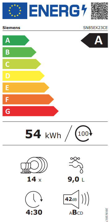 Indaplovė Siemens SN85EX23CE aprašymas - Prekės nuotrauka