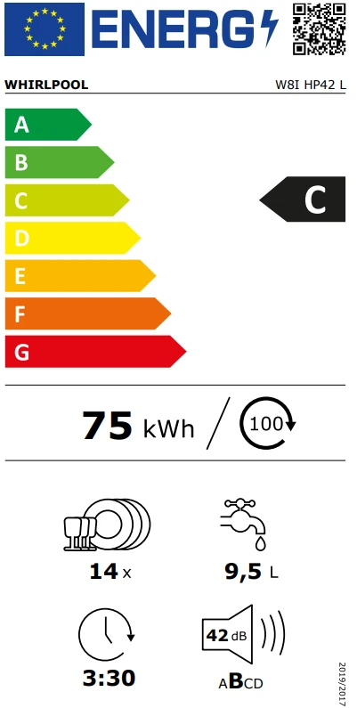 Indaplovė Whirlpool W8I HP42 L aprašymas - Prekės nuotrauka