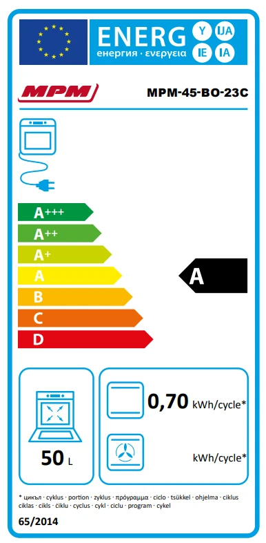 Orkaitė MPM MPM-45-BO-23C aprašymas - Prekės nuotrauka