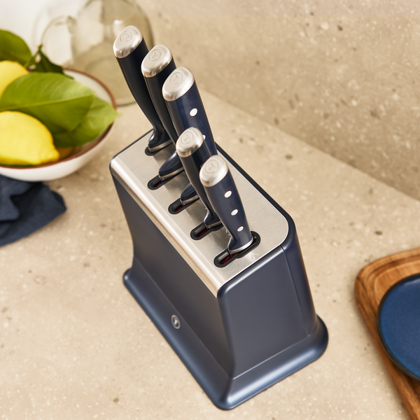 Peilių rinkinys su stovu Tefal EverSharp Pro (K297S644), su integruotu automatiniu galąstuvu, 5 vnt. aprašymas - Prekės nuotrauka