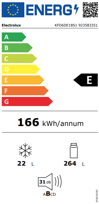 Šaldytuvas Electrolux KFD6DE18S aprašymas - Prekės nuotrauka