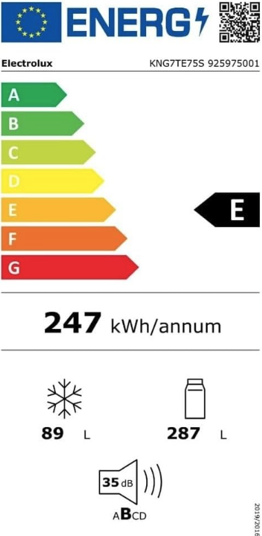 Šaldytuvas Electrolux KNG7TE75S aprašymas - Prekės nuotrauka