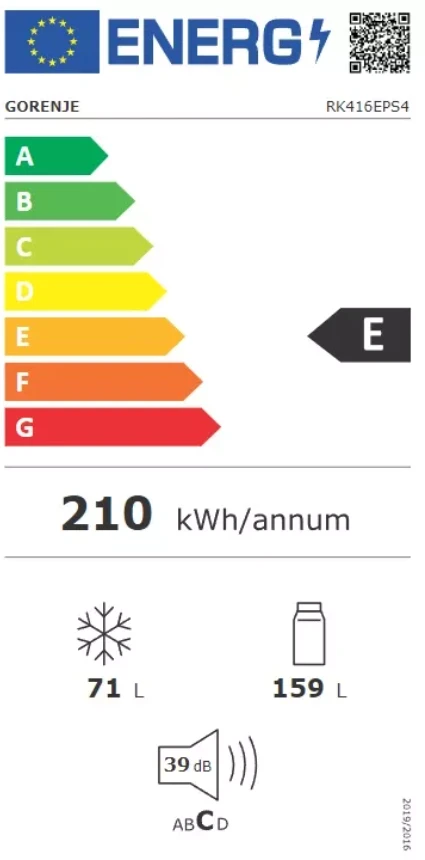 Šaldytuvas Gorenje RK416EPS4 (Pažeista pakuotė) aprašymas - Prekės nuotrauka