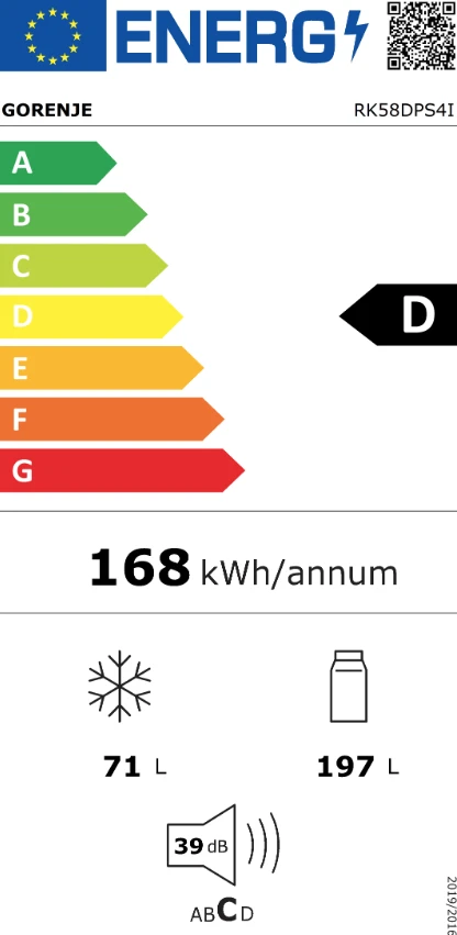 Šaldytuvas Gorenje RK58DPS4I aprašymas - Prekės nuotrauka