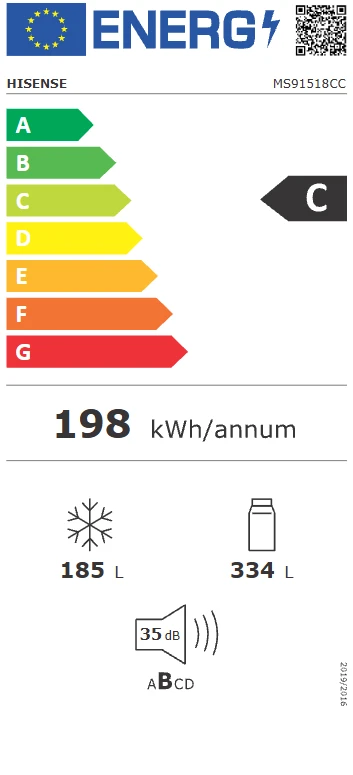 Šaldytuvas Hisense MS91518CC aprašymas - Prekės nuotrauka