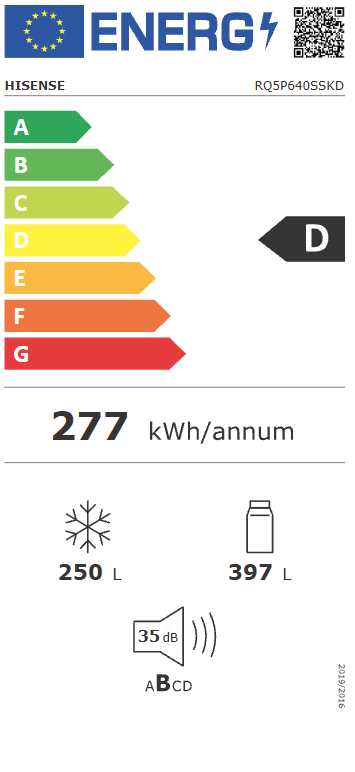 Šaldytuvas Hisense RQ5P640SSKD aprašymas - Prekės nuotrauka