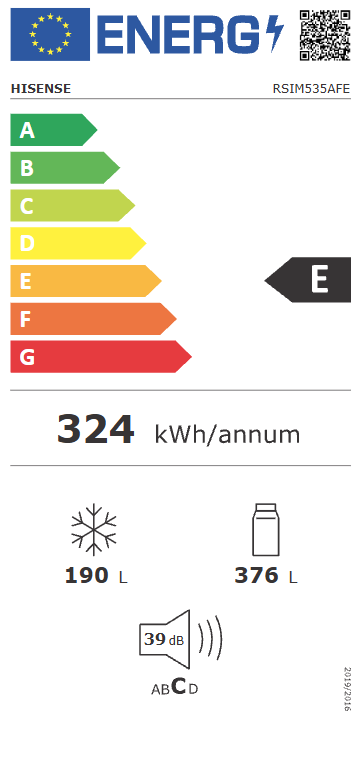 Šaldytuvas Hisense RSIM535AFE aprašymas - Prekės nuotrauka