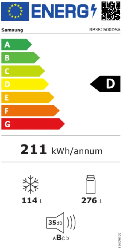 Šaldytuvas Samsung RB38C600DSA/EF aprašymas - Prekės nuotrauka