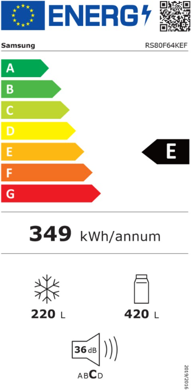 Samsung RS80F64KEFEO aprašymas - Prekės nuotrauka