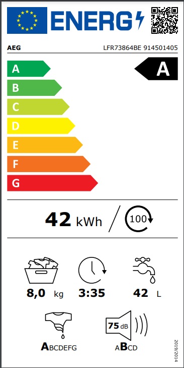 Skalbimo mašina AEG LFR73864BE aprašymas - Prekės nuotrauka