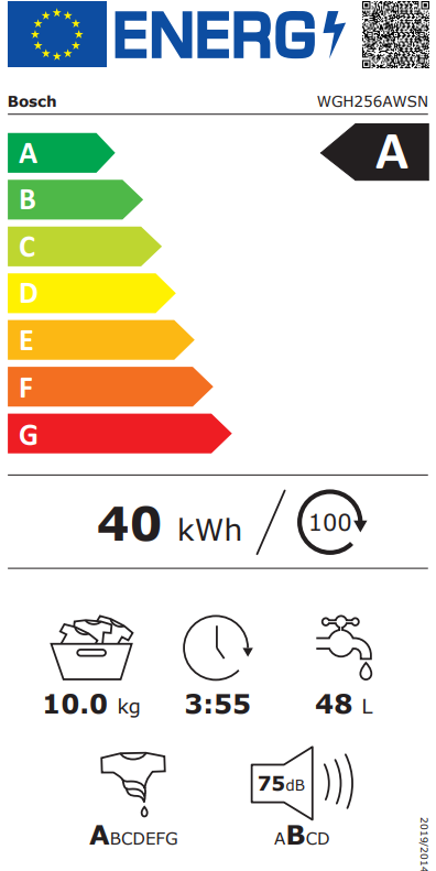 Skalbimo mašina Bosch WGH256AWSN, 10 kg aprašymas - Prekės nuotrauka