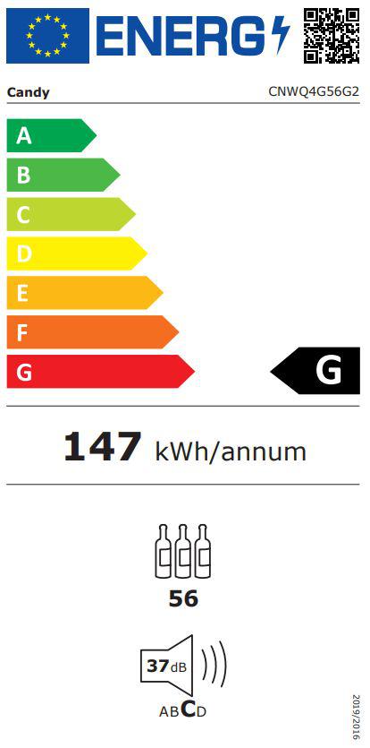 Vyno šaldytuvas Candy CNWQ4G56G2 aprašymas - Prekės nuotrauka