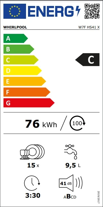 Indaplovė Whirlpool W7F HS41 X aprašymas - Prekės nuotrauka