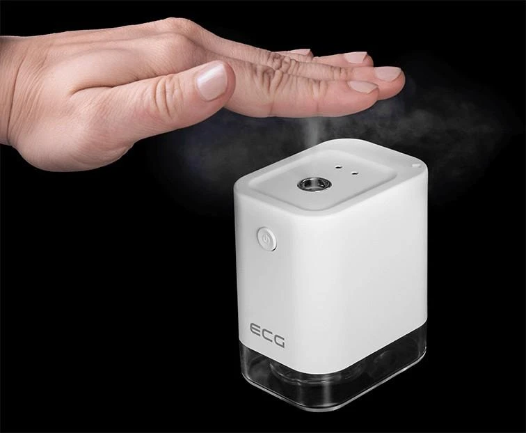 ECG DS 1010 rankų dezinfekavimo/dezinfekavimo purkštuvas, automatinis dezinfekavimo priemonės dozavimas, bekontaktis veikimas, USB-C įkrovimas