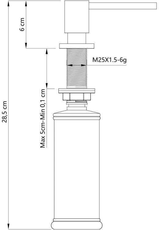 Dozatorius Quadron EMMA MFT002-PVDG, aukso