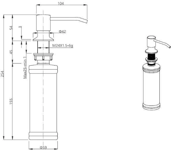 Dozatorius Quadron KEIRA MFS1001BL, juodas