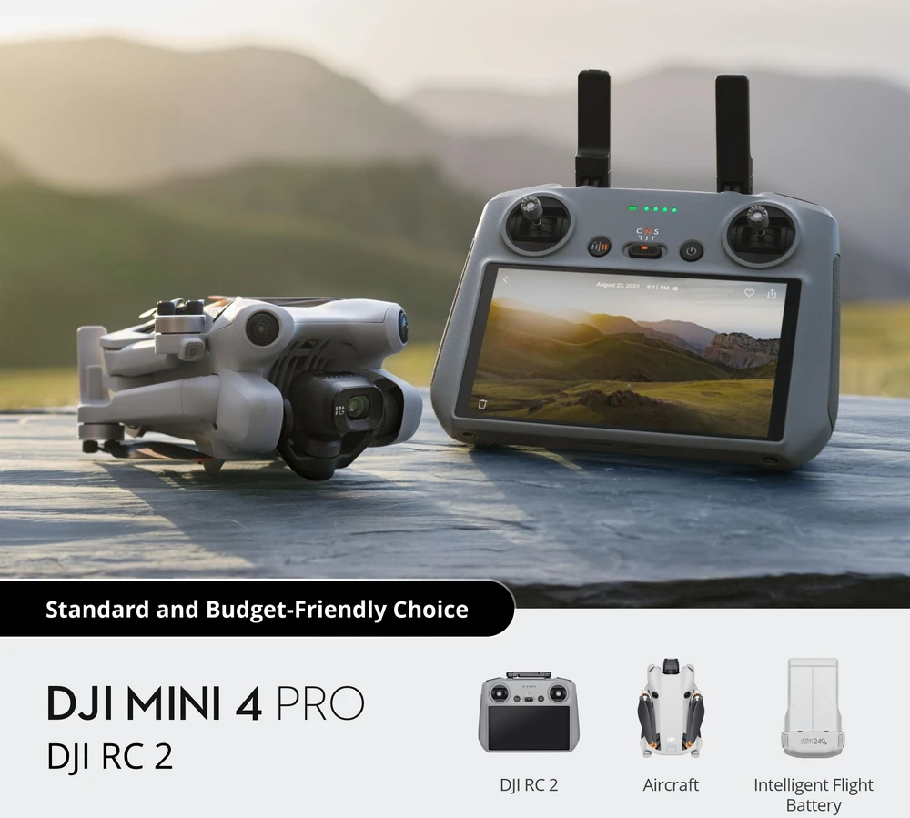 Dronas DJI Mini 4 Pro (Su DJI RC 2 valdymo pultu)