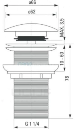Deante Click-Clack dangtelis praustuvui be persipylimo, NHC_B10A, Nero