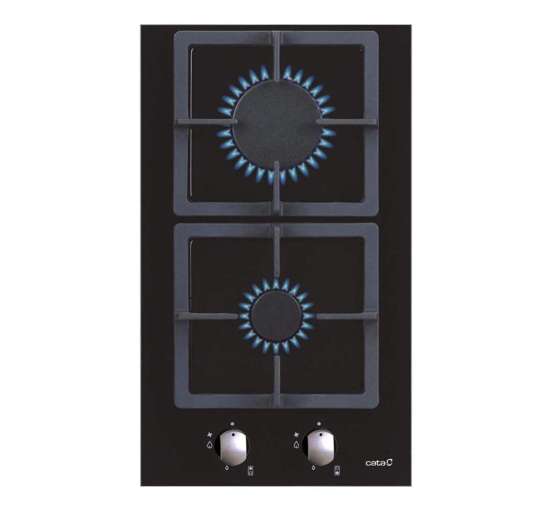 KaitlentCATA | Hob | SCI 3002 BK | Gas on glass | Number of burners/cooking zones 2 | Rotary knobs | Juodas