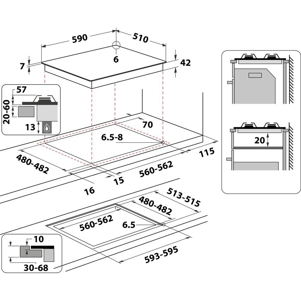 Dujinė kaitlentė Whirlpool AKT 625/WH