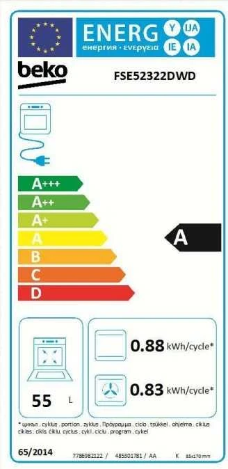 Dujinė viryklė su elektrine orkaite Beko FSE52326DXD