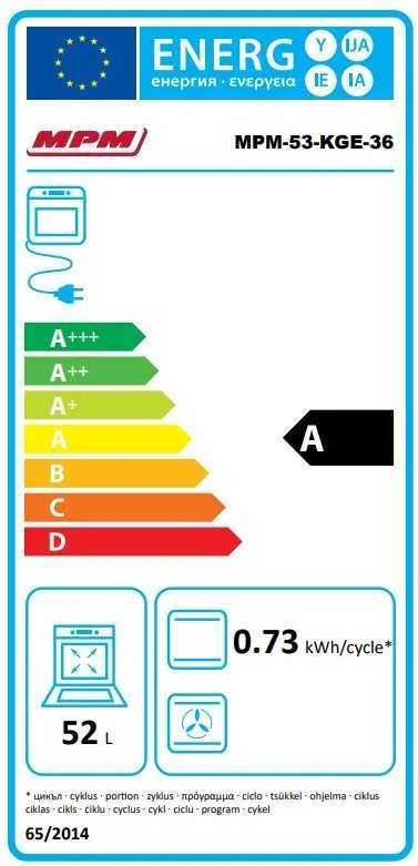 Dujinė viryklė su elektrine orkaite MPM MPM-53-KGE-36