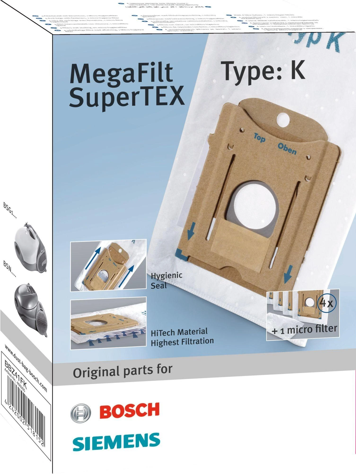 BOSCH BBZ41FK Filtras