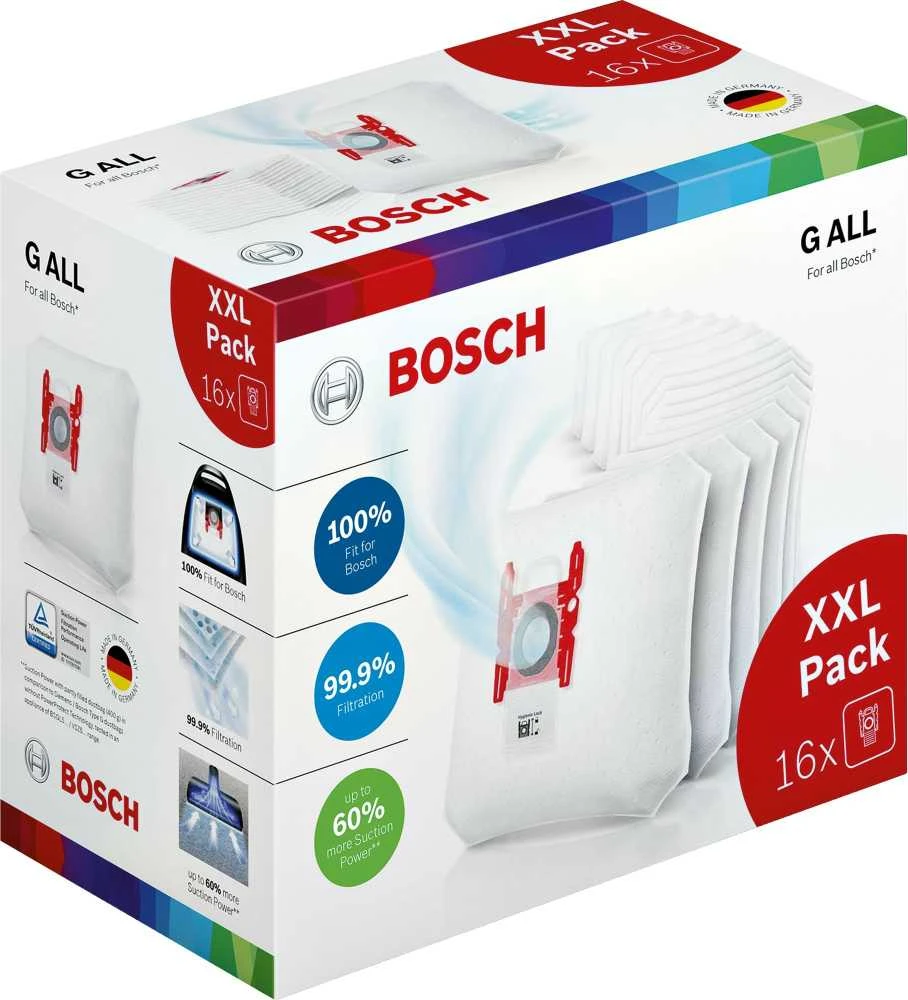 Bosch BBZ16GALL dulkių siurblio dulkių maišelis, G tipo ALL XXL pakuotė