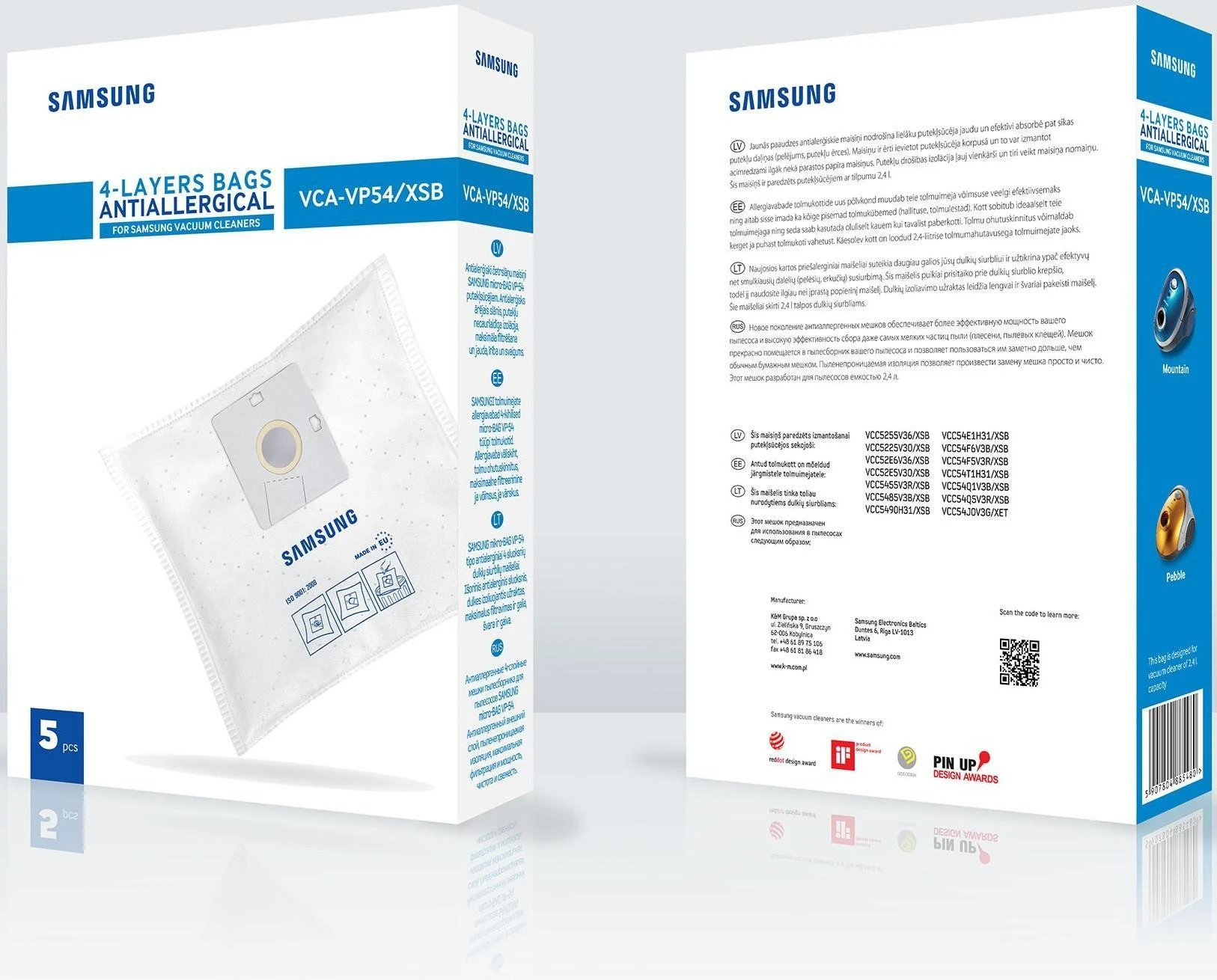 Dulkių siurblio maišeliai Samsung VCA-VP54/ XSB