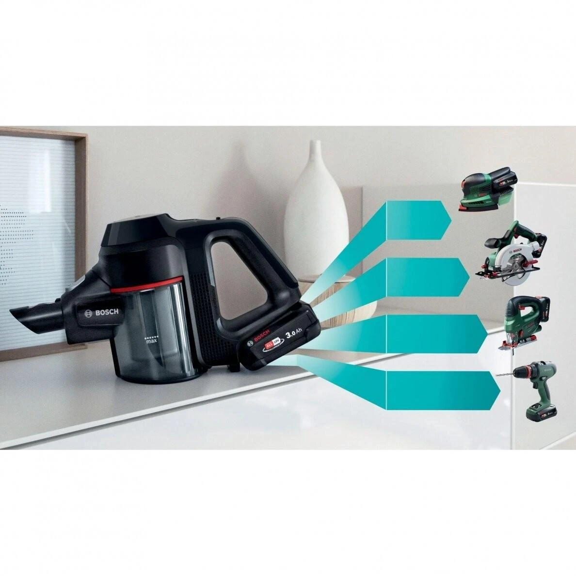 Bosch BCS711EXT Įkraunamasis dulkių siurblys Unlimited 7, Juodas