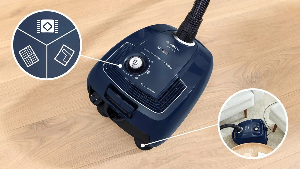 Dulkių siurblys Bosch Serie 4 BGL38BU1 vacuum Drum vacuum Dry 600 W Dust bag