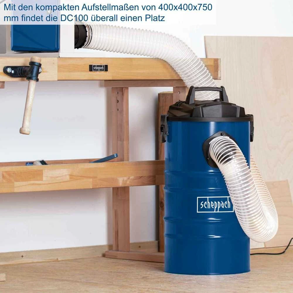 Dulkių siurbimo įrenginys DC100 + adapteriai 4 vnt., Scheppach