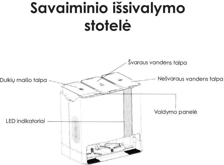 Plaunantis robotas siurblys Zyle WetBot ZY50RV, su savaiminio išsivalymo stotele