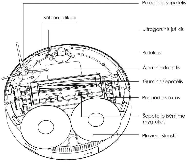 Plaunantis robotas siurblys Zyle WetBot ZY50RV, su savaiminio išsivalymo stotele