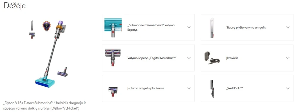 Dulkių Siurblys - Dyson V15s Detect Submarine 2  2026