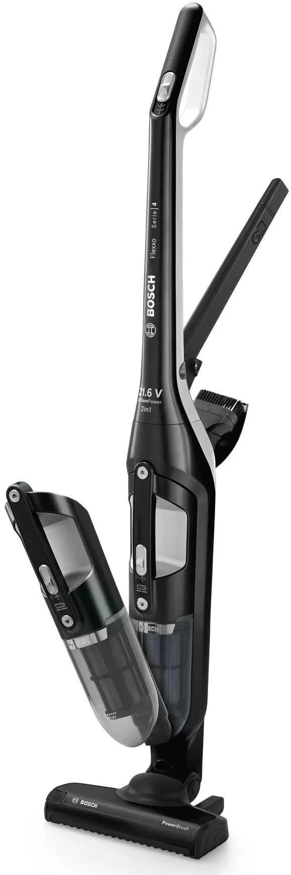 Bosch Talentone Development Serija 4, Įkraunamasis dulkių siurblys, Flexxo 21.6V, Juoda BBH32101